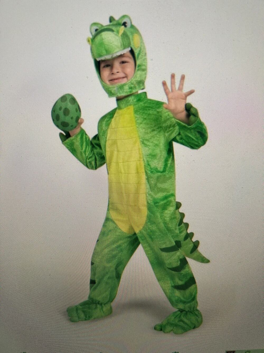NEW Spooktacular Creations Green T-Rex small child 5-7 costume